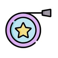 A star on a reel with a hook on it vector