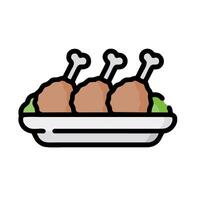 A plate with chicken legs on it vector