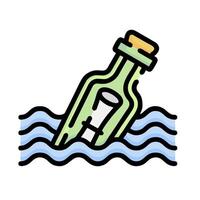 Message in a bottle icon illustration vector