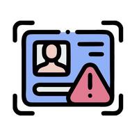 An icon of a person with a red triangle and a warning sign vector