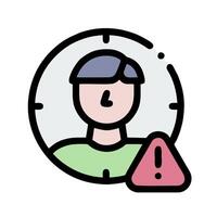 A man with a red triangle and a red warning sign vector