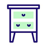 A bedside table with two drawers vector