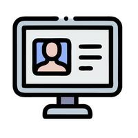 A computer screen with a person's face on it vector