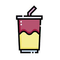A drink with a straw and a straw in it vector