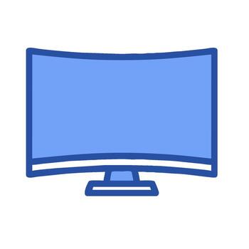 A computer monitor with a curved screen vector