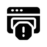 website alert icon. glyph icon for your website, mobile, presentation, and logo design. vector