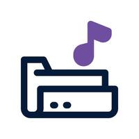 music folder icon. dual tone icon for your website, mobile, presentation, and logo design. vector