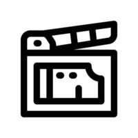 clapperboard icon. line icon for your website, mobile, presentation, and logo design. vector