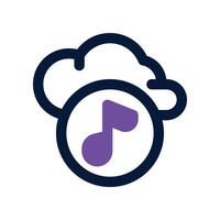 cloud music icon. dual tone icon for your website, mobile, presentation, and logo design. vector