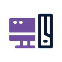 computer icon. dual tone icon for your website, mobile, presentation, and logo design. vector
