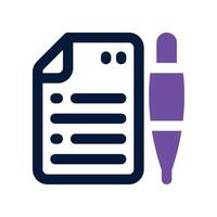 note icon. dual tone icon for your website, mobile, presentation, and logo design. vector