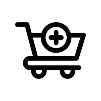 add to cart icon. line icon for your website, mobile, presentation, and logo design. vector