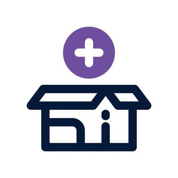 add to box icon. dual tone icon for your website, mobile, presentation, and logo design. vector