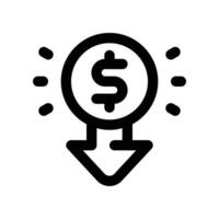 low price icon. line icon for your website, mobile, presentation, and logo design. vector