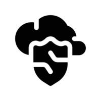 cloud protection icon. glyph icon for your website, mobile, presentation, and logo design. vector