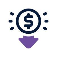 low price icon. dual tone icon for your website, mobile, presentation, and logo design. vector