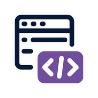 coding icon. dual tone icon for your website, mobile, presentation, and logo design. vector