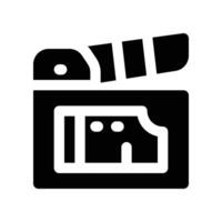 clapperboard icon. glyph icon for your website, mobile, presentation, and logo design. vector