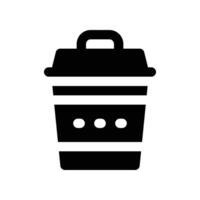 bin icon. glyph icon for your website, mobile, presentation, and logo design. vector