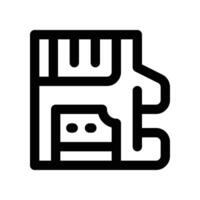 sd card icon. line icon for your website, mobile, presentation, and logo design. vector