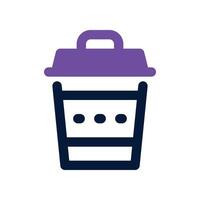 bin icon. dual tone icon for your website, mobile, presentation, and logo design. vector
