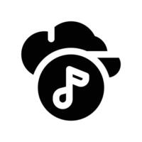 cloud music icon. glyph icon for your website, mobile, presentation, and logo design. vector