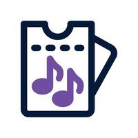 ticket icon. dual tone icon for your website, mobile, presentation, and logo design. vector