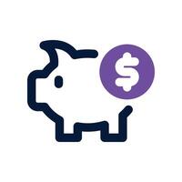 piggy bank icon. dual tone icon for your website, mobile, presentation, and logo design. vector