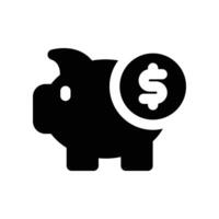 piggy bank icon. glyph icon for your website, mobile, presentation, and logo design. vector