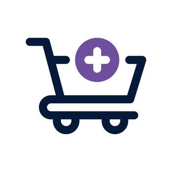 add to cart icon. dual tone icon for your website, mobile, presentation, and logo design. vector