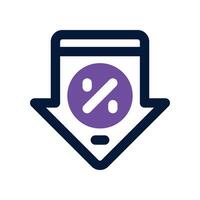 low price icon. dual tone icon for your website, mobile, presentation, and logo design. vector