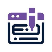 website edit icon. dual tone icon for your website, mobile, presentation, and logo design. vector
