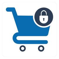 Cart Security and trolley icon concept vector