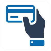 Card In Hand icon concept vector
