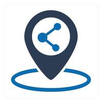 Share Location and pin icon concept vector