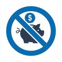 Savings Prohibited and forbidden icon concept vector