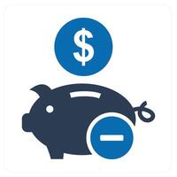Remove Savings and remove icon concept vector
