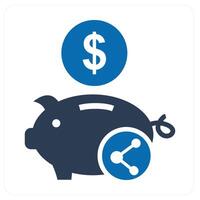 Share Savings and share icon concept vector