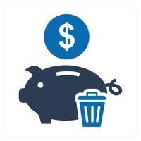 Remove Bank and bank icon concept vector