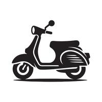 Minimalistic scooter art silhouette with white background vector