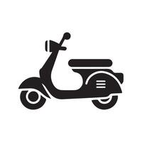 Minimal scooter silhouette with white background vector