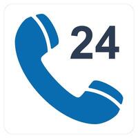 24x7 Call and calling icon concept vector