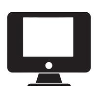 Computer monitor silhouette with white background vector