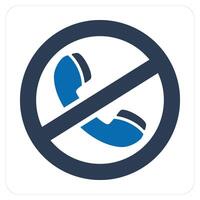 Call Prohibited and calling icon concept vector