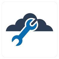 Cloud Setting and setting icon concept vector