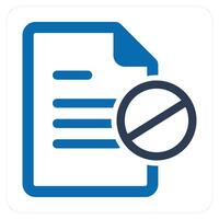 Document Prohibited and prohibited icon concept vector