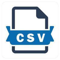 CSV File and type icon concept vector