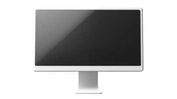 Large White Computer Monitor With Blank Screen Placed On A Simple Desk In A Minimalist Room png
