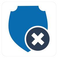 Wrong Shield and shape icon concept vector