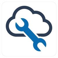 Cloud Setting and cog icon concept vector